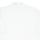 Womens Blouse White V-Neck 3/4 Sleeve L