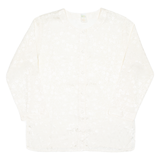 Womens Printed Blouse Cream Long Sleeve Floral XL