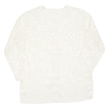 Womens Printed Blouse Cream Long Sleeve Floral XL