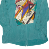 Womens Printed Blouse Green Long Sleeve 2XL