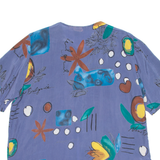 Womens Printed Blouse Blue Crazy Pattern 3XL