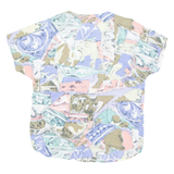 Womens Printed Blouse Blue Viscose Crazy Pattern S