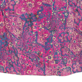 Womens Printed Blouse Purple V-Neck Long Sleeve Floral 2XL