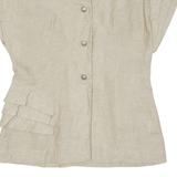 Womens Blouse Green V-Neck M