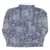 Womens Printed Blouse Blue V-Neck 3/4 Sleeve Spotted XL