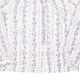 Sheer Womens Printed Blouse Pink Long Sleeve Floral L