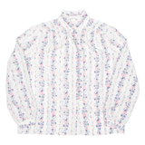 Sheer Womens Printed Blouse Pink Long Sleeve Floral L