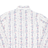 Sheer Womens Printed Blouse Pink Long Sleeve Floral L