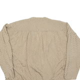 Womens Printed Blouse Green V-Neck Long Sleeve Spotted M