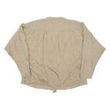 Womens Printed Blouse Green V-Neck Long Sleeve Spotted M