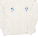 Womens Printed Blouse Cream Long Sleeve Floral S