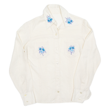 Womens Printed Blouse Cream Long Sleeve Floral S