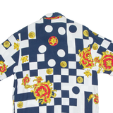 Womens Printed Blouse Blue Crazy Pattern UK 14