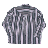 Womens Printed Blouse Purple Long Sleeve Striped 2XL