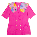Womens Blouse Shirt Pink Collared 90s M