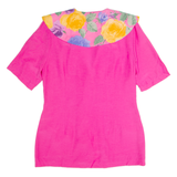 Womens Blouse Shirt Pink Collared 90s M