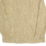 BOUT'SINA Blazer Style Sheer Womens Printed Shirt Beige 90s Animal Print M