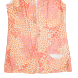Open Womens Printed Vest Pink Strapless 90s Floral M