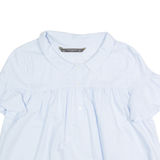 ZARA TRAFALUC Womens Smock Top Blue Collared S