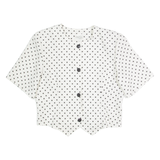 PETER KAY Womens Cropped Shirt White Polka Dot UK 12