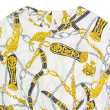 Womens Printed Vest White Sleeveless Crazy Pattern L