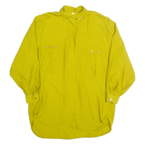 Womens Printed Shirt Yellow High Neck 90s Viscose Polka Dot M