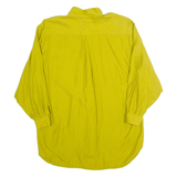 Womens Printed Shirt Yellow High Neck 90s Viscose Polka Dot M