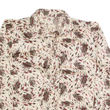 WCIA Womens Printed Shirt Cream Collared Long Sleeve 90s Floral M