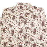 WCIA Womens Printed Shirt Cream Collared Long Sleeve 90s Floral M