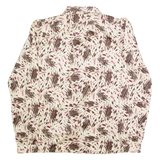 WCIA Womens Printed Shirt Cream Collared Long Sleeve 90s Floral M