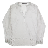 MAX VOLMARY Womens Blouse Grey V-Neck Long Sleeve 90s S