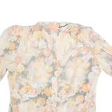DIVINA OF SWITZERLAND Womens Printed Shirt Cream 90s Viscose Floral L