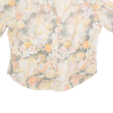 DIVINA OF SWITZERLAND Womens Printed Shirt Cream 90s Viscose Floral L