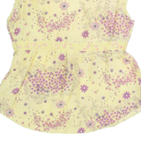 GAP Womens Printed Top Yellow Sleeveless Silk Floral L