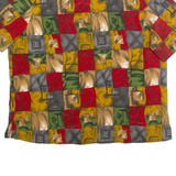 KATHY CHE Womens Printed Blouse Red 90s Check L