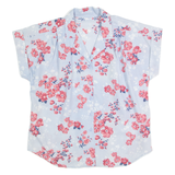Womens Printed Shirt Blue Collared 90s Floral M