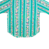 TAP & CO Womens Printed Shirt Green Collared 90s Floral M