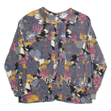 PAUL SCHNELL Womens Printed Blouse Grey Long Sleeve 90s Floral S