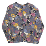 PAUL SCHNELL Womens Printed Blouse Grey Long Sleeve 90s Floral S