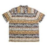 ALFRED DUNNER Womens Printed Shirt Brown Collared 90s Fair Isle M