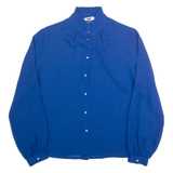 PARTNERS Sheer Womens Shirt Blue High Neck Long Sleeve 90s M