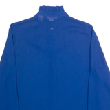PARTNERS Sheer Womens Shirt Blue High Neck Long Sleeve 90s M