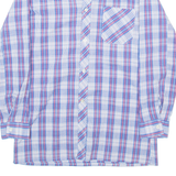 Mens Shirt Blue Check Long Sleeve S