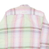 WORLD TRIBU Mens Shirt Green Check Long Sleeve L