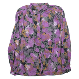 Womens Shirt Purple Crazy Pattern Long Sleeve S