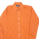 SILVER HORSE Mens Plain Shirt Orange Long Sleeve M