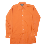 SILVER HORSE Mens Plain Shirt Orange Long Sleeve M