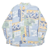 BETS SHIRT TEAM Mens Shirt Blue Crazy Pattern Long Sleeve M