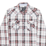 GUESS Mens Shirt White Check Long Sleeve M