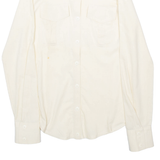 BRABEK DESIGN Womens Plain Shirt Beige Long Sleeve S